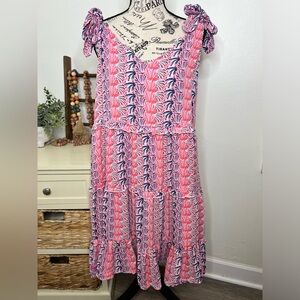 Brand New-Simply Southern Tiered Floral Chiffon Sleeveless Coastal Dress